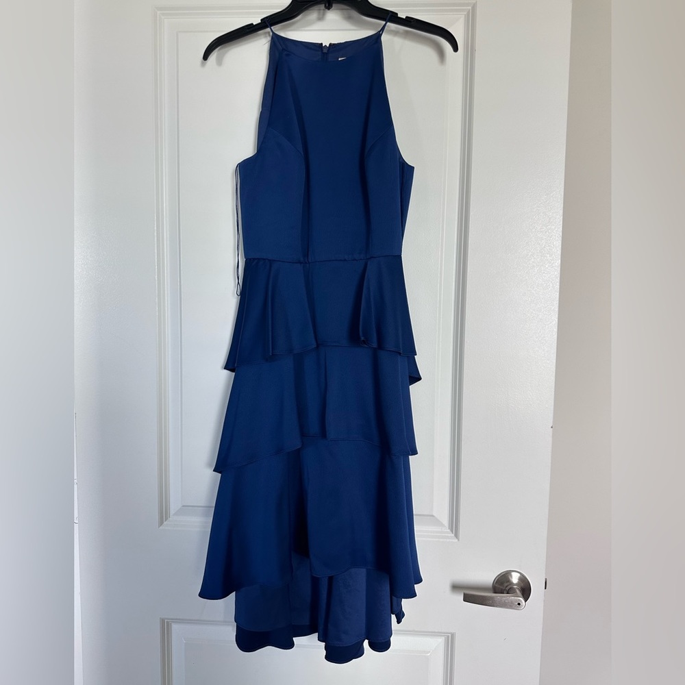 Aiden Mattox high low ruffles dress